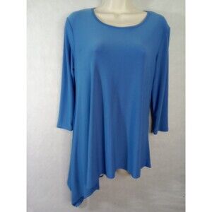 Cato Women Tops S Blue Round Neck‎ 3/4 Sleeve